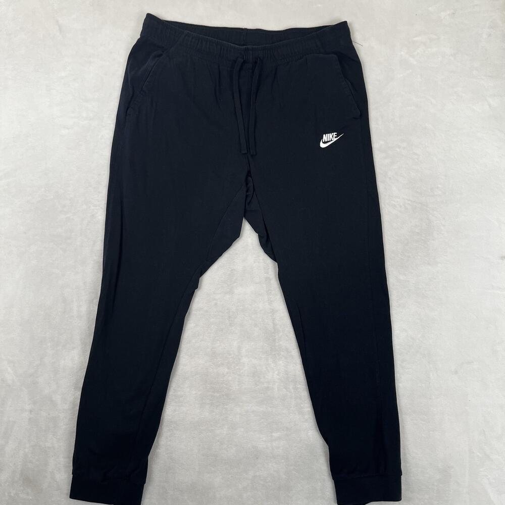 Nike Pants Mens Large Black Light Weight Knit Joggers Logo Athletic